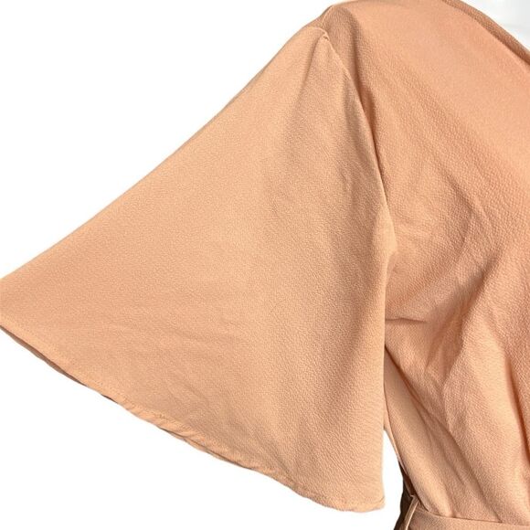 Favlux Angel Sleeve Belted Jumpsuit Pink Size Medium - Picture 3 of 7